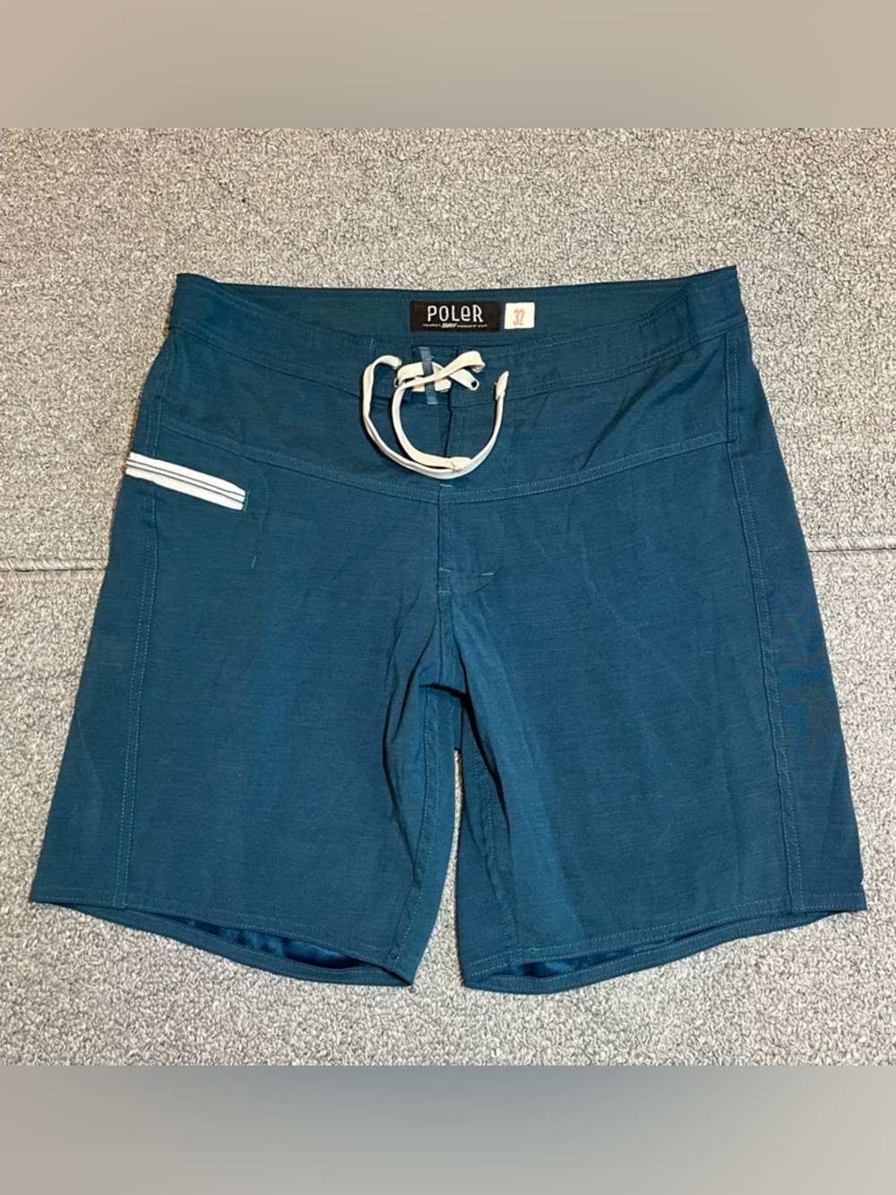 Poler Board Shorts Mens Size 32 Blue Quick Dry Lightweight Swim Surf